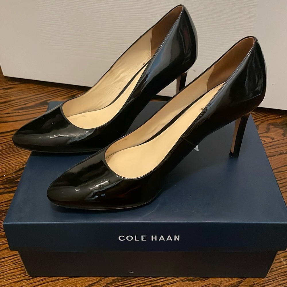 Black patent heels. Cole Haan